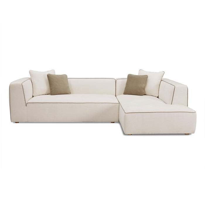 Tristine Cream Linen RAF Sectional - Home And Beyond