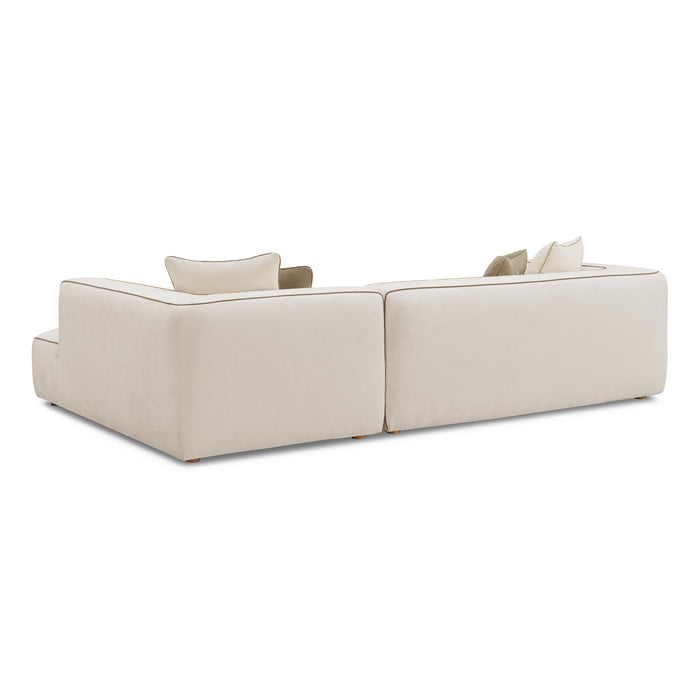 Tristine Cream Linen RAF Sectional - Home And Beyond