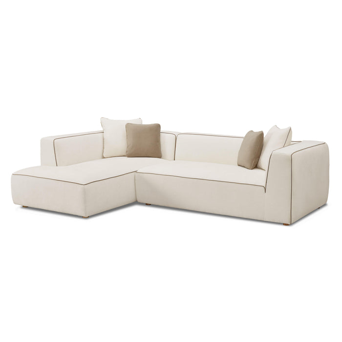 Tristine Cream Linen LAF Sectional - Home And Beyond