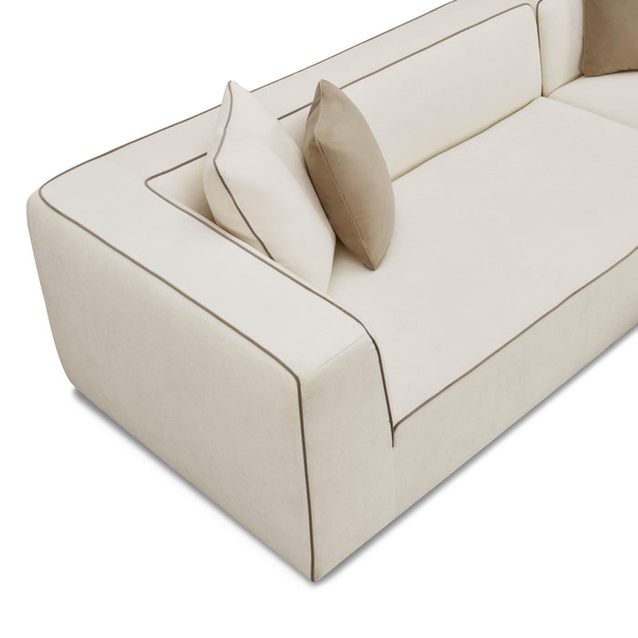 Tristine Cream Linen LAF Sectional - Home And Beyond