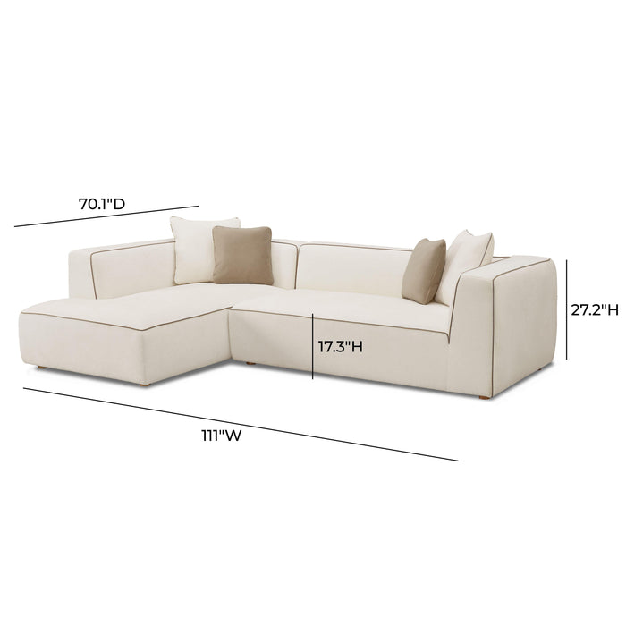 Tristine Cream Linen LAF Sectional - Home And Beyond
