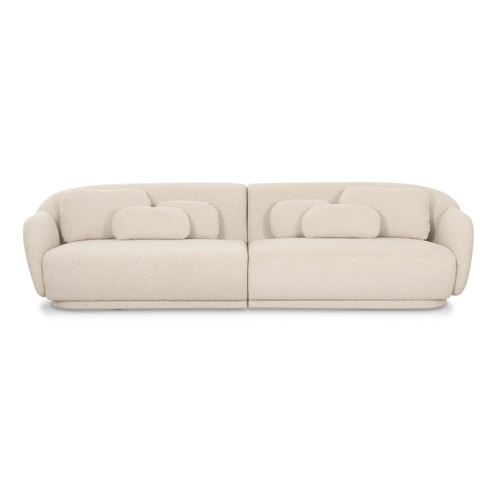 Misty Cream Boucle Modular 4-Seater Sofa - Home And Beyond