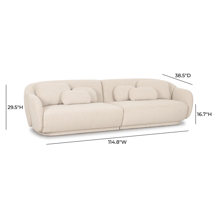 Misty Cream Boucle Modular 4-Seater Sofa - Home And Beyond