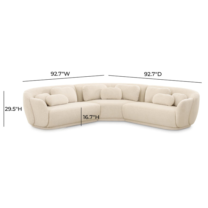 Misty Cream Boucle Modular L-Sectional - Home And Beyond