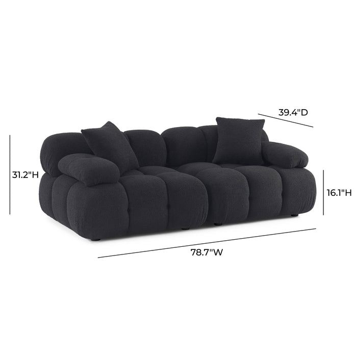 Calliope 79" Performance Vegan Shearling Modular Loveseat - Home And Beyond