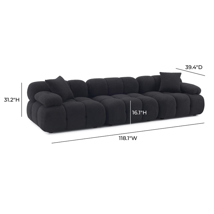 Calliope 118" Performance Vegan Shearling Modular Sofa - Home And Beyond