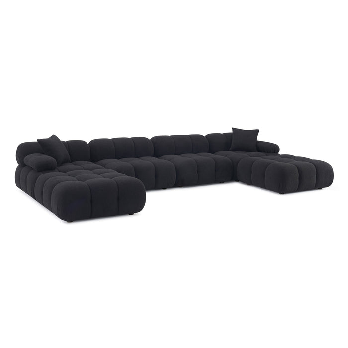 Calliope 6-piece Performance Vegan Shearling Modular U-Sectional - Home And Beyond