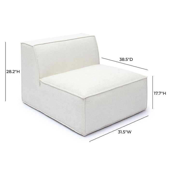 Mindy Performance Chenille Basketweave Modular Armless Chair - Home And Beyond