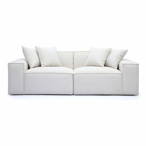 Mindy 84" Performance Chenille Basketweave Modular Loveseat - Home And Beyond