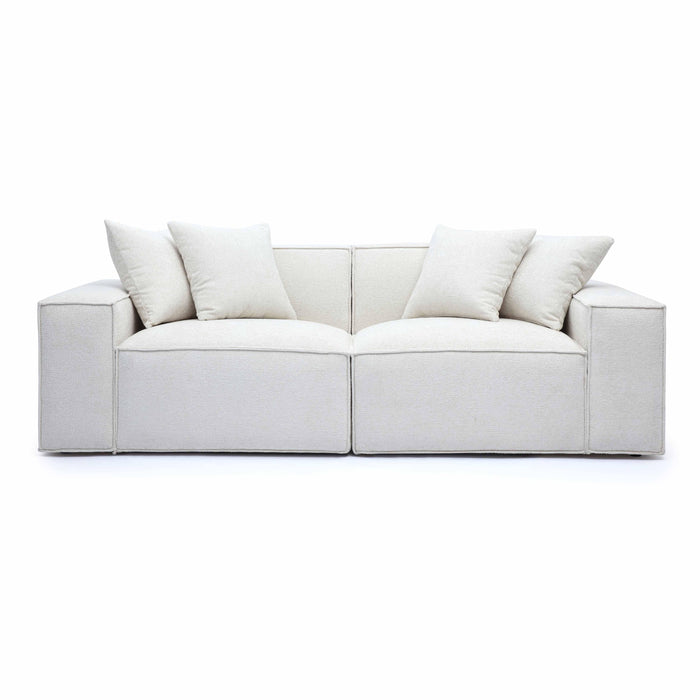 Mindy 84" Performance Chenille Basketweave Modular Loveseat - Home And Beyond