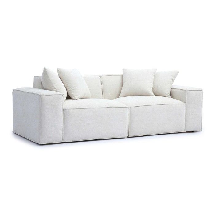 Mindy 84" Performance Chenille Basketweave Modular Loveseat - Home And Beyond