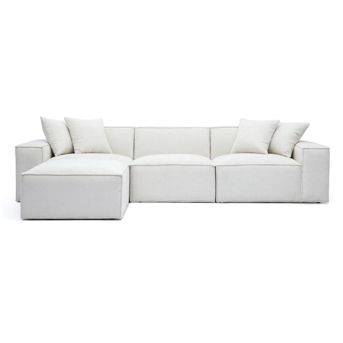 Mindy 4-Piece Performance Chenille Basketweave Modular Sectional - Home And Beyond
