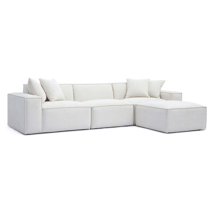 Mindy 4-Piece Performance Chenille Basketweave Modular Sectional - Home And Beyond