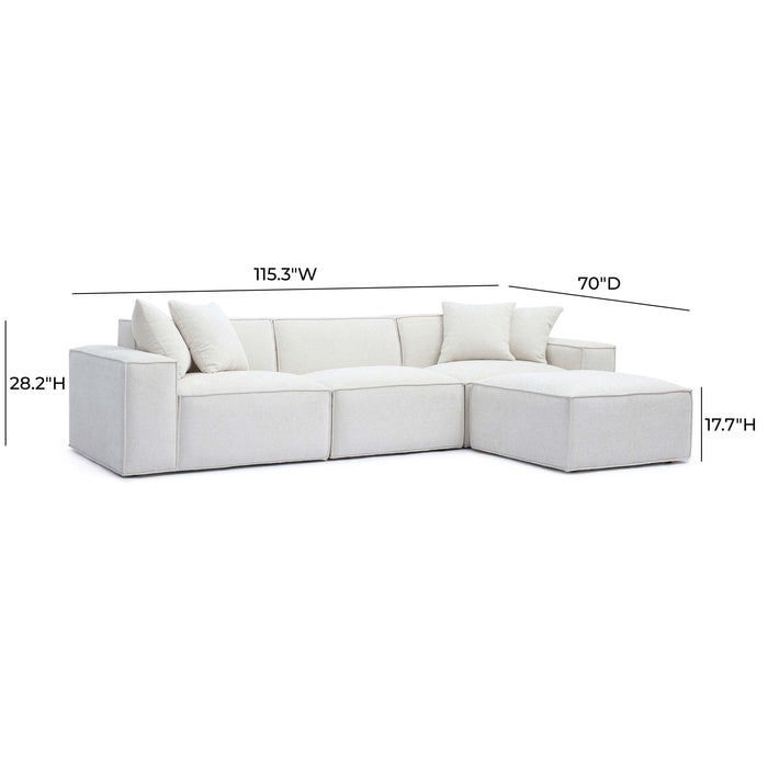 Mindy 4-Piece Performance Chenille Basketweave Modular Sectional - Home And Beyond