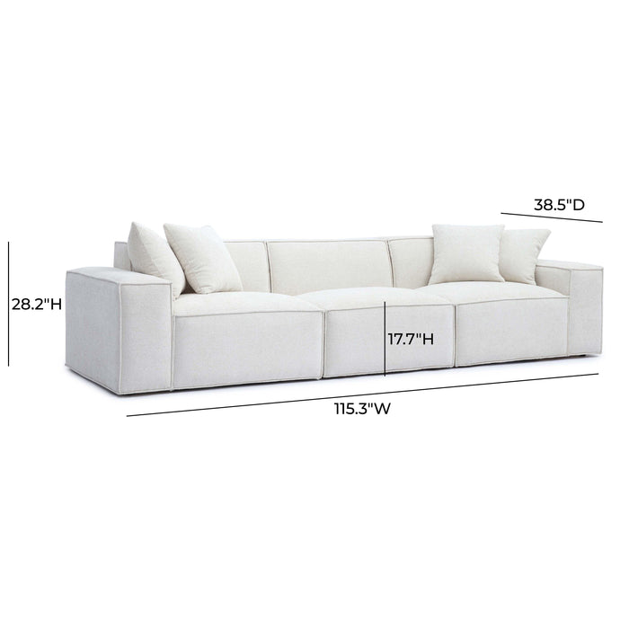Mindy 115" Performance Chenille Basketweave Modular Sofa - Home And Beyond