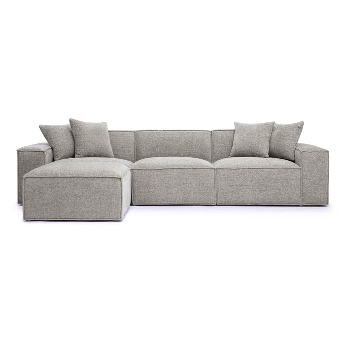 Mindy 4-Piece Performance Chenille Basketweave Modular Sectional - Home And Beyond