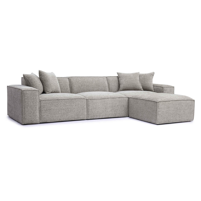 Mindy 4-Piece Performance Chenille Basketweave Modular Sectional - Home And Beyond