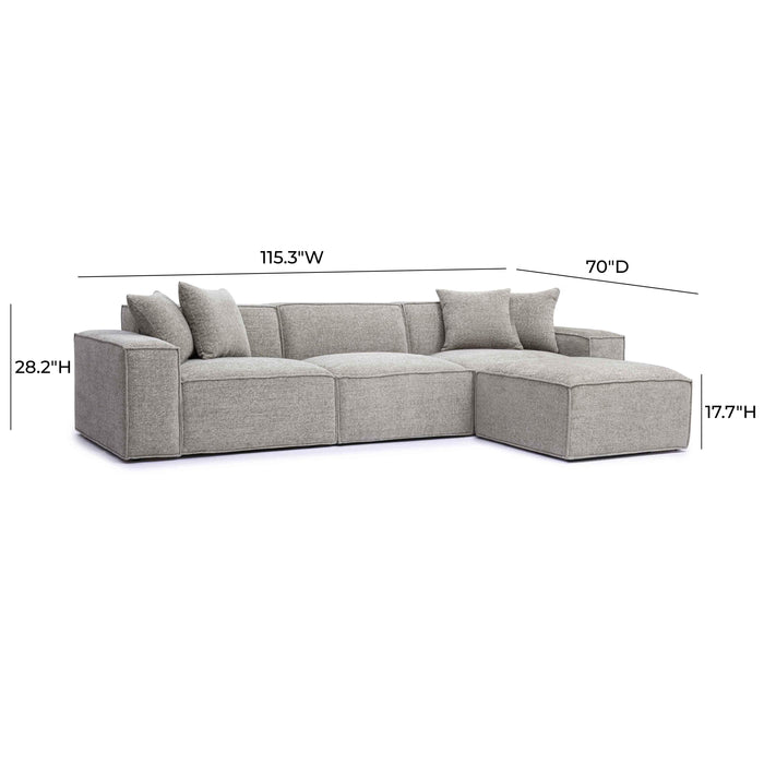 Mindy 4-Piece Performance Chenille Basketweave Modular Sectional - Home And Beyond
