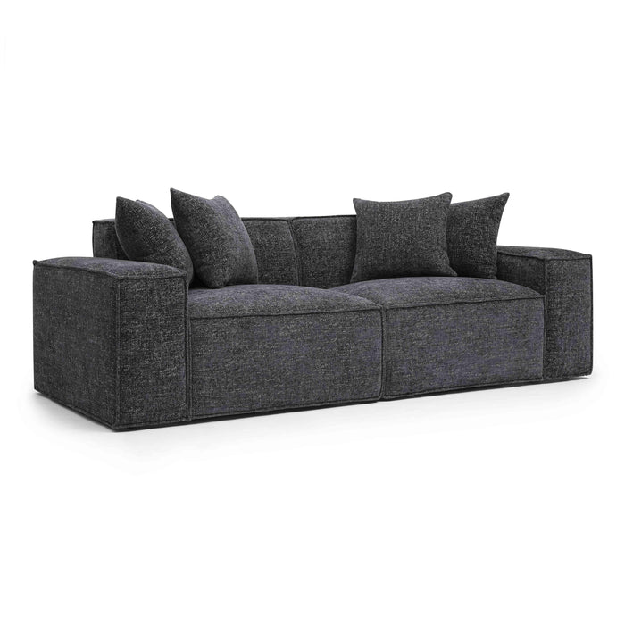 Mindy 84" Performance Chenille Basketweave Modular Loveseat - Home And Beyond