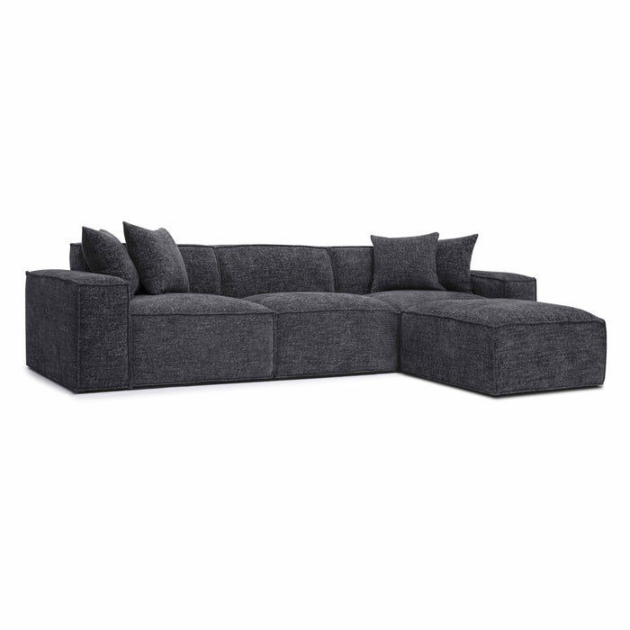 Mindy 4-Piece Performance Chenille Basketweave Modular Sectional - Home And Beyond