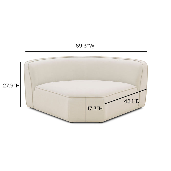 Travie Sand Upcycled Performance Linen Wedge Corner Chair