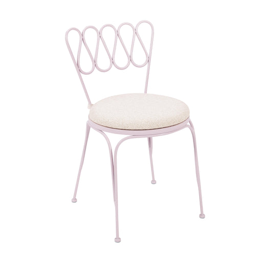 Erica Pink Wrought Iron Outdoor Chair - Home And Beyond