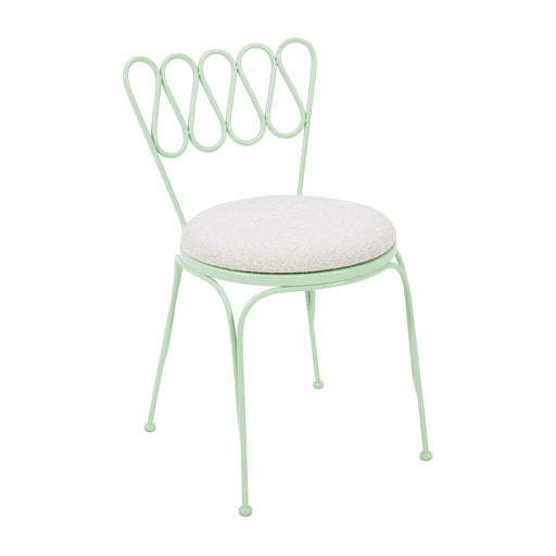 Erica Mint Green Wrought Iron Outdoor Chair - Home And Beyond