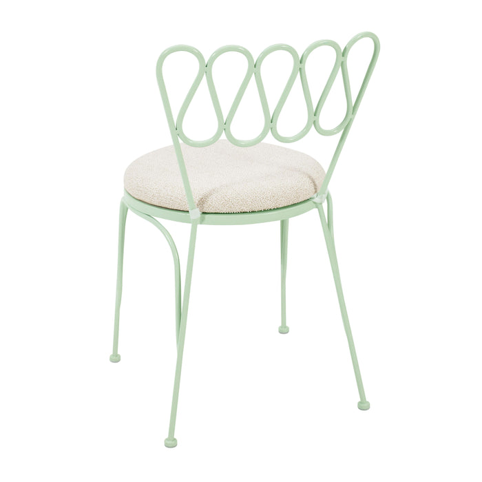 Erica Mint Green Wrought Iron Outdoor Chair - Home And Beyond