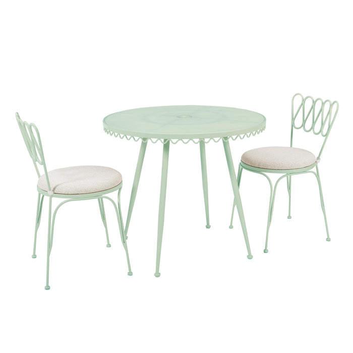 Erica Mint Green Wrought Iron Outdoor Chair - Home And Beyond