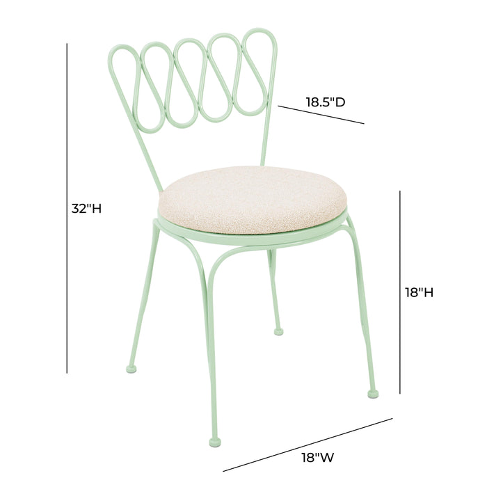 Erica Mint Green Wrought Iron Outdoor Chair - Home And Beyond