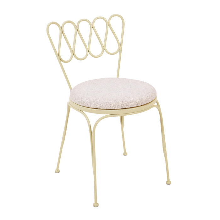 Erica Cream Wrought Iron Outdoor Chair - Home And Beyond