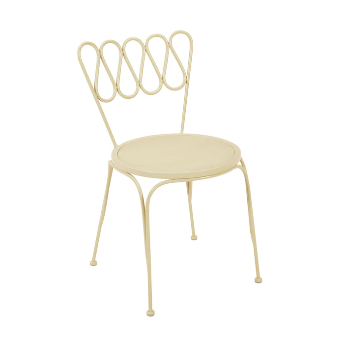 Erica Cream Wrought Iron Outdoor Chair - Home And Beyond