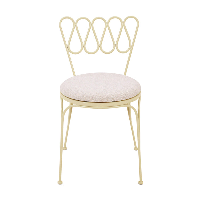 Erica Cream Wrought Iron Outdoor Chair - Home And Beyond