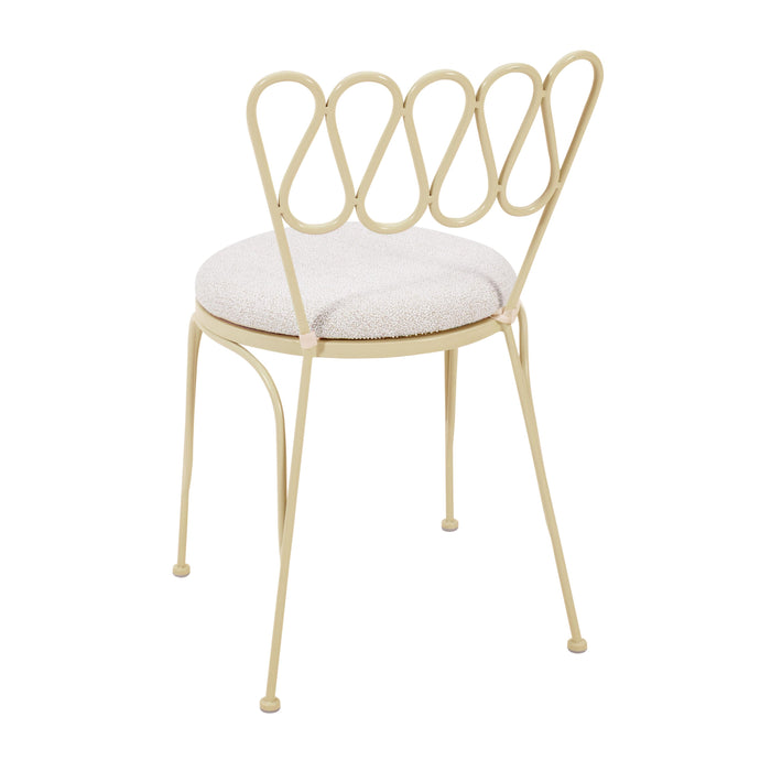 Erica Cream Wrought Iron Outdoor Chair - Home And Beyond