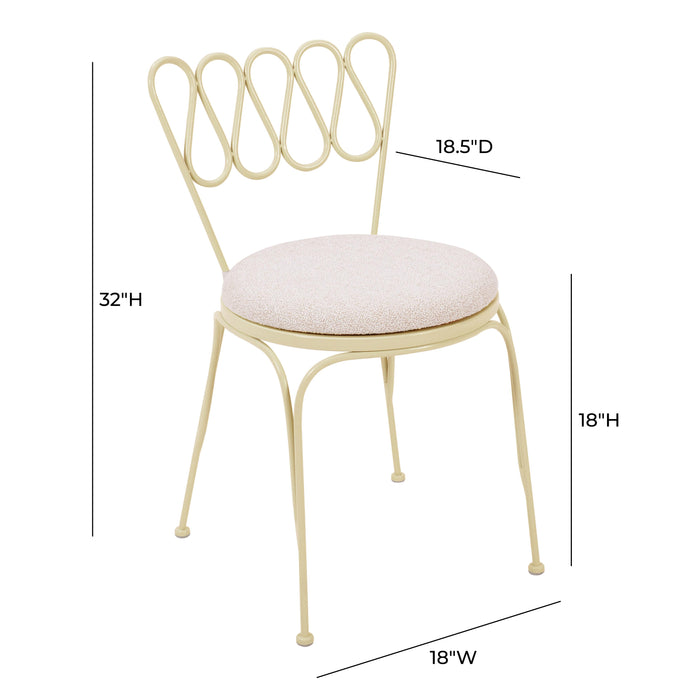 Erica Cream Wrought Iron Outdoor Chair - Home And Beyond
