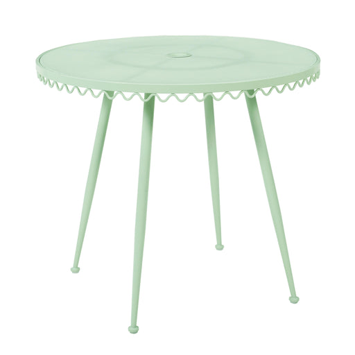 Erica Mint Green Wrought Iron Outdoor Cafe Table - Home And Beyond