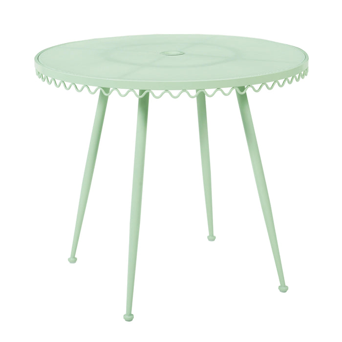 Erica Mint Green Wrought Iron Outdoor Cafe Table - Home And Beyond