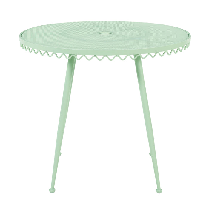 Erica Mint Green Wrought Iron Outdoor Cafe Table - Home And Beyond