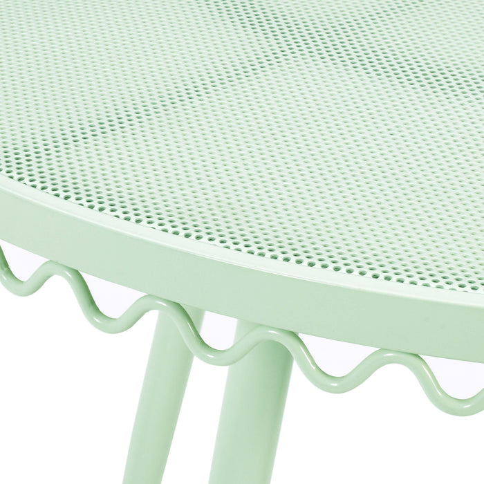Erica Mint Green Wrought Iron Outdoor Cafe Table - Home And Beyond