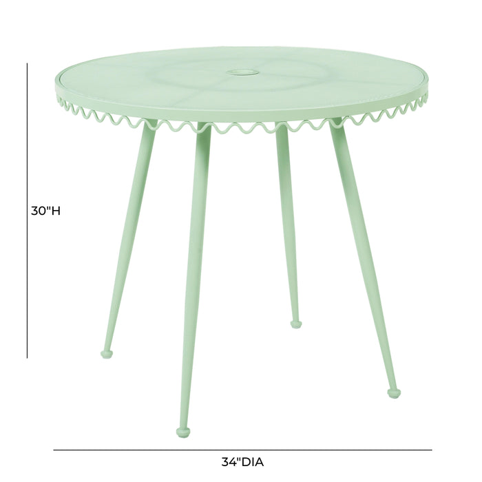 Erica Mint Green Wrought Iron Outdoor Cafe Table - Home And Beyond