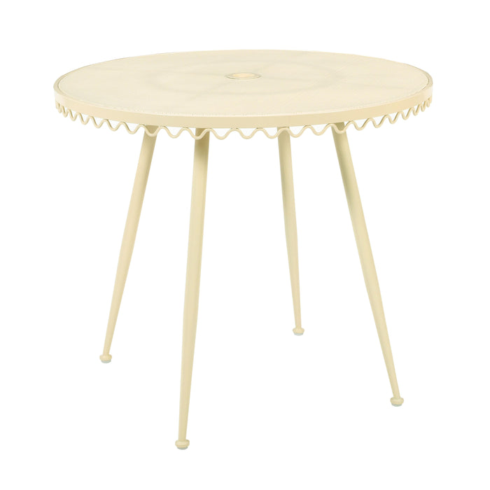 Erica Cream Wrought Iron Outdoor Cafe Table - Home And Beyond