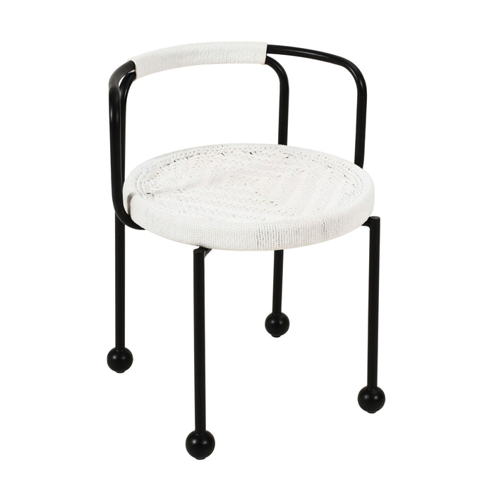 Pansy Cream Outdoor Dining Chair - Home And Beyond