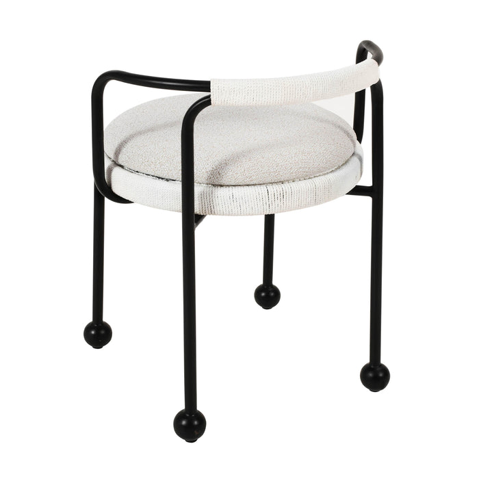 Pansy Cream Outdoor Dining Chair - Home And Beyond