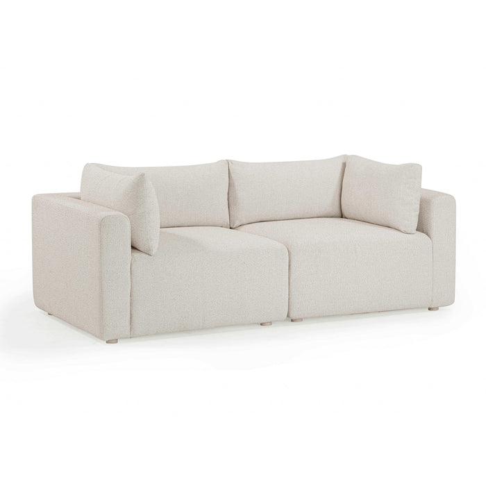 Hangover 81" Cream Performance Fabric Outdoor Modular Loveseat - Home And Beyond