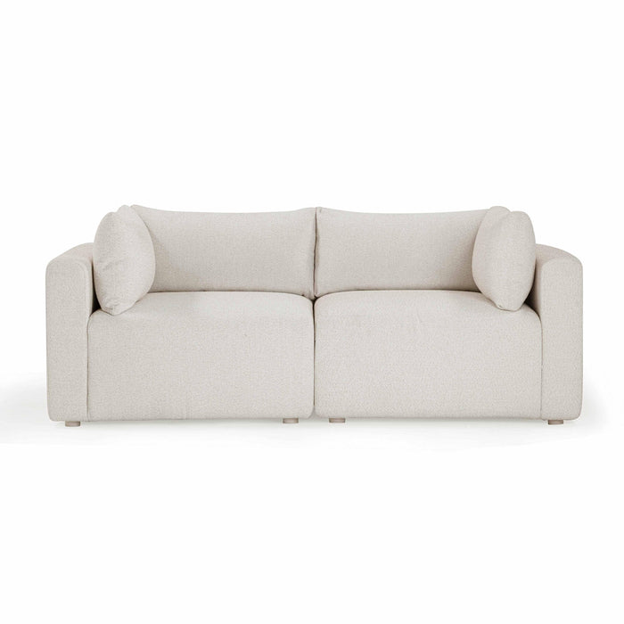 Hangover 81" Cream Performance Fabric Outdoor Modular Loveseat - Home And Beyond