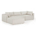 Hangover 4-Piece Cream Performance Fabric Outdoor Modular Sectional - Home And Beyond
