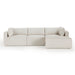 Hangover 4-Piece Cream Performance Fabric Outdoor Modular Sectional - Home And Beyond