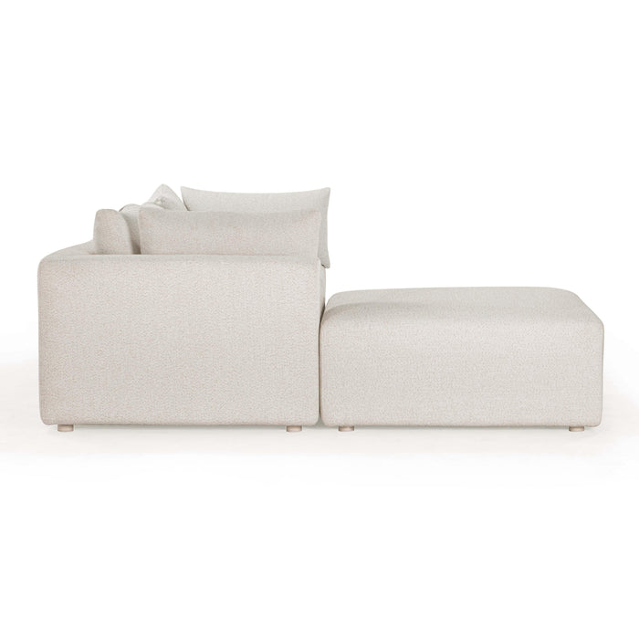 Hangover 4-Piece Cream Performance Fabric Outdoor Modular Sectional - Home And Beyond