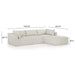Hangover 4-Piece Cream Performance Fabric Outdoor Modular Sectional - Home And Beyond