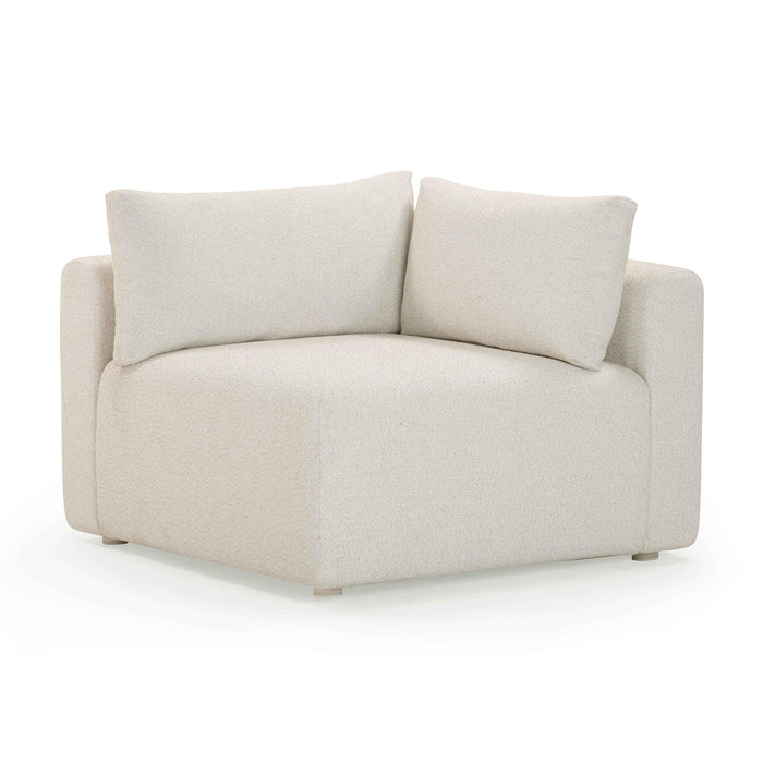 Hangover Cream Performance Fabric Outdoor Modular Corner Chair - Home And Beyond